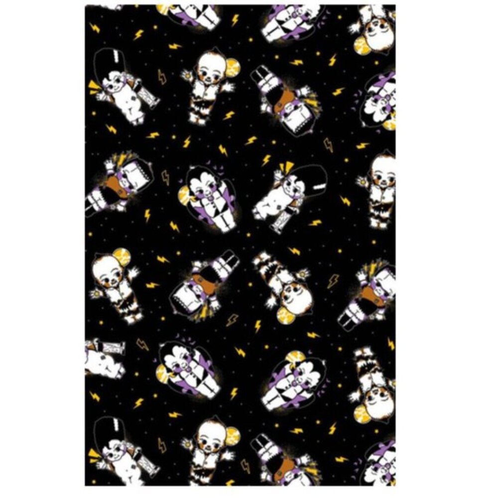 Kewpie Monsters Shower Curtain Retro Halloween Frankenstein Dracula Horror NWT - Picture 2 of 4